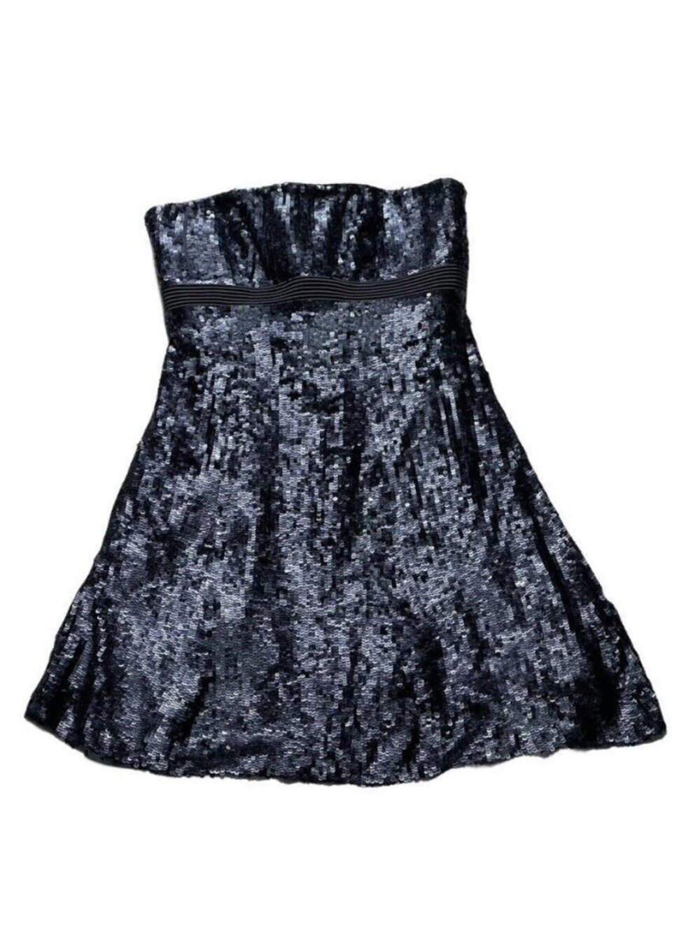 Strapless Black Sequin Cocktail Dress Knee-Length by BADGLEY MISCHKA - Picture 5 of 14
